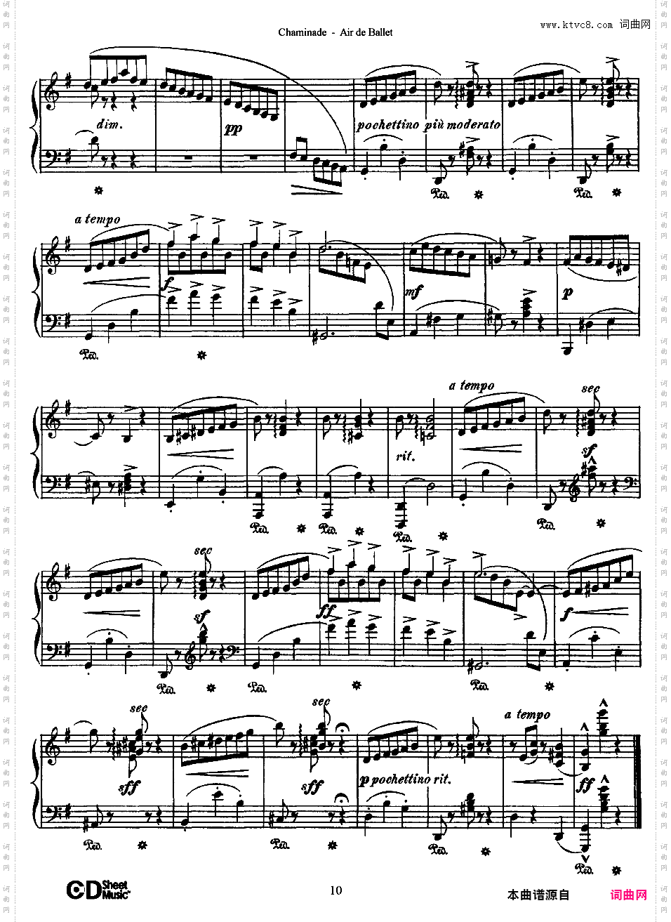 G大调第一芭蕾咏叹调 Air De Ballet No·1 Op·30