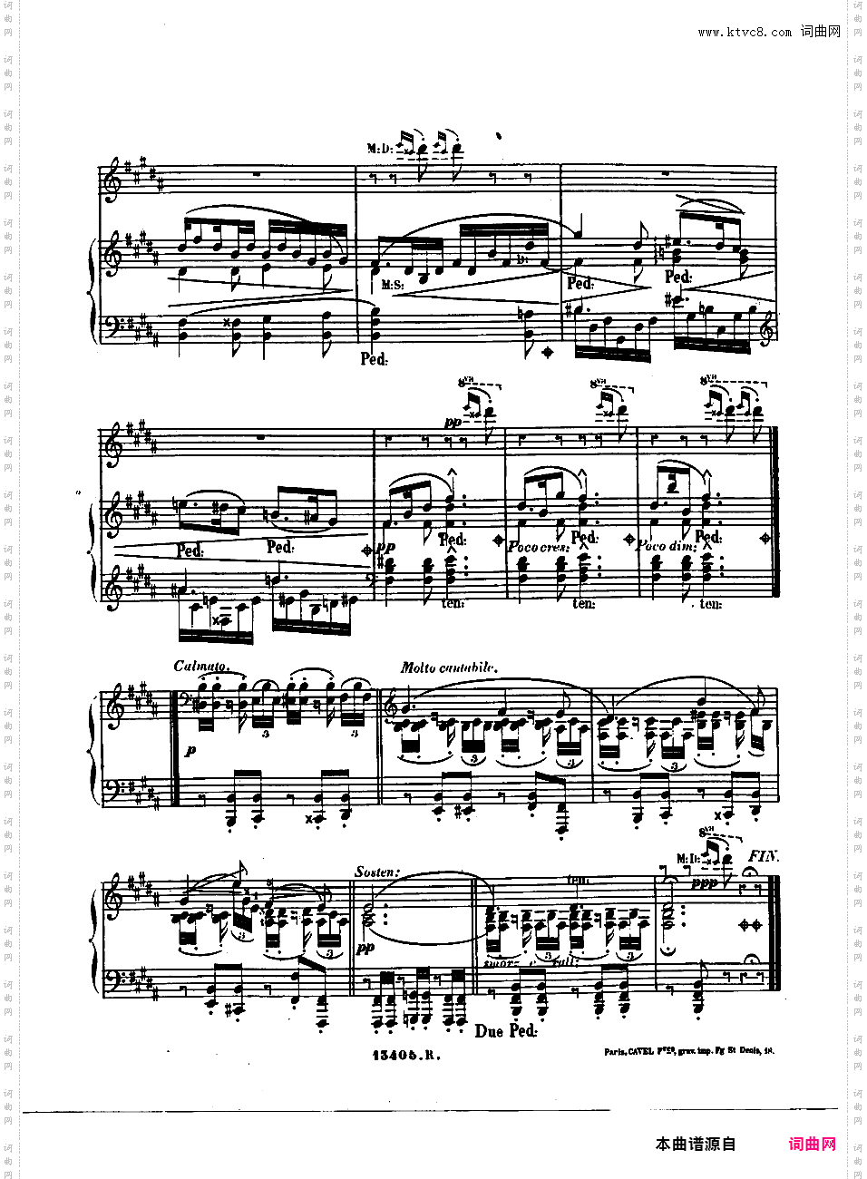 B大调第四号夜曲“蟋蟀”Nocturne No·4 ·