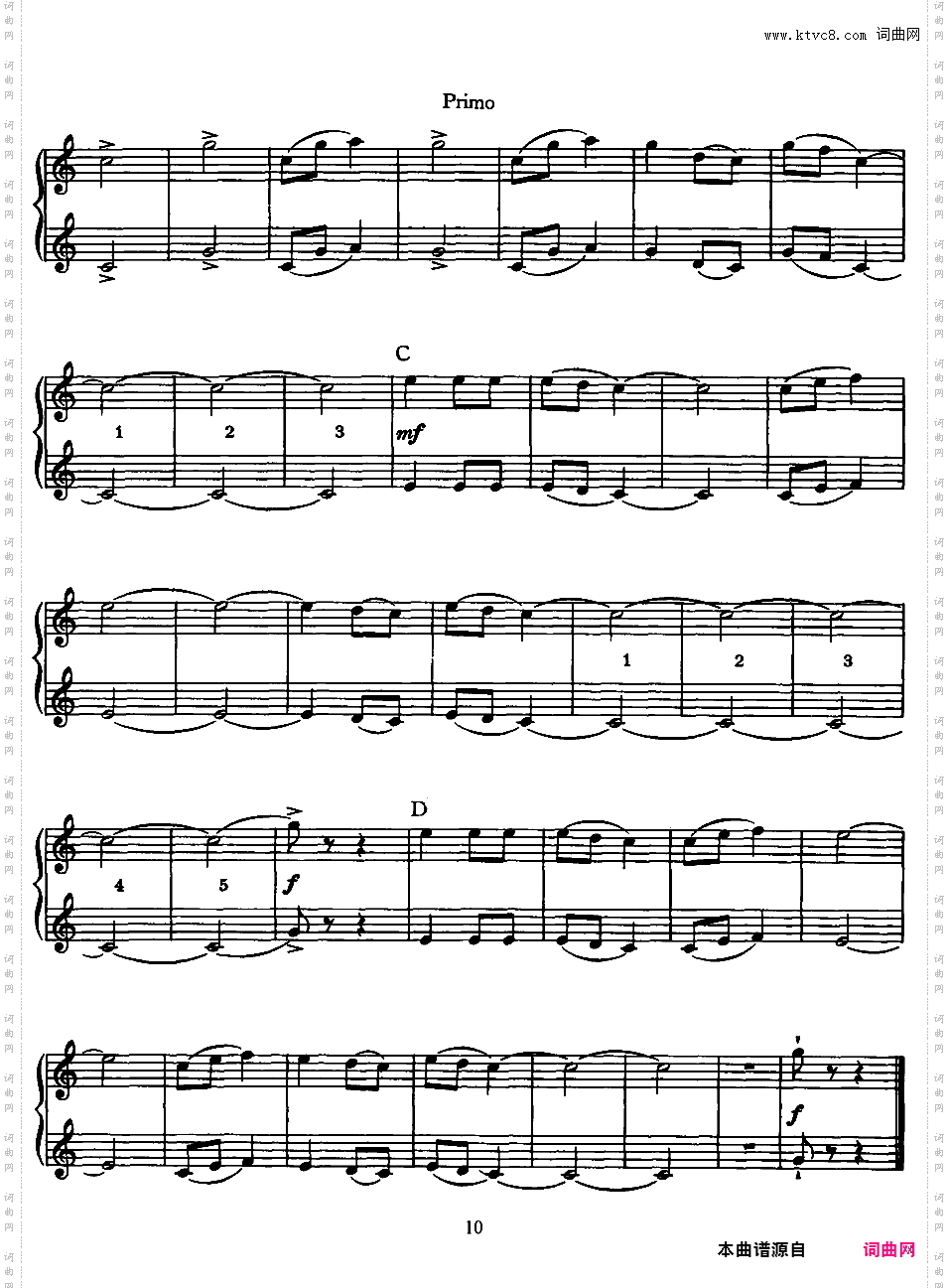 5首简易小品 Five Easy Pieces - 四手联弹