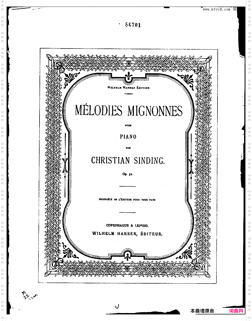 可爱的旋律 Mélodies Mignonnes Op·52