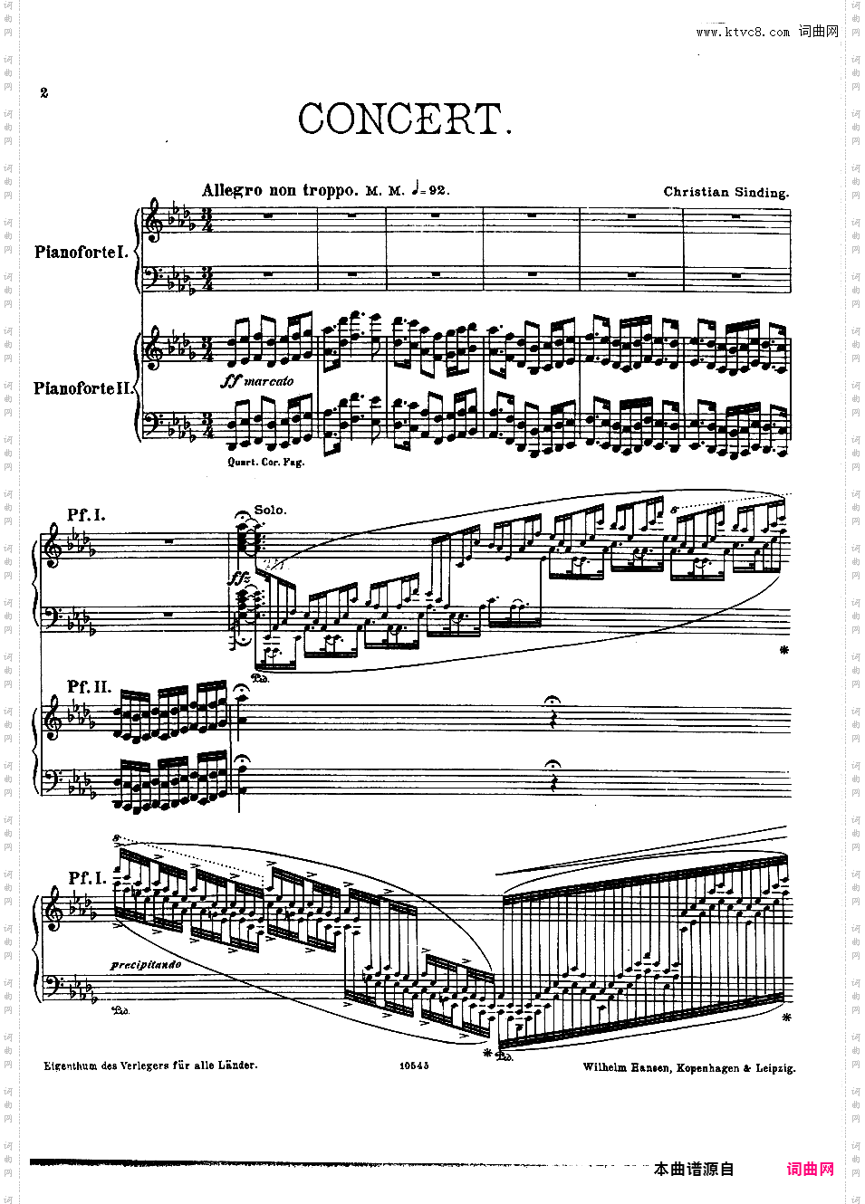 降D大调钢琴协奏曲 Piano Concerto in D-flat Major Op·6