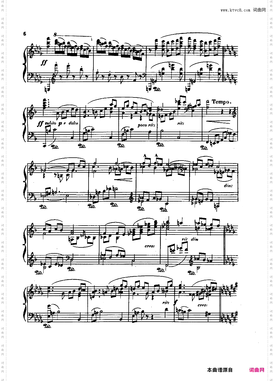 降G大调第五钢琴奏鸣曲 Piano Sonata No·5 in G-flat Major Op·82