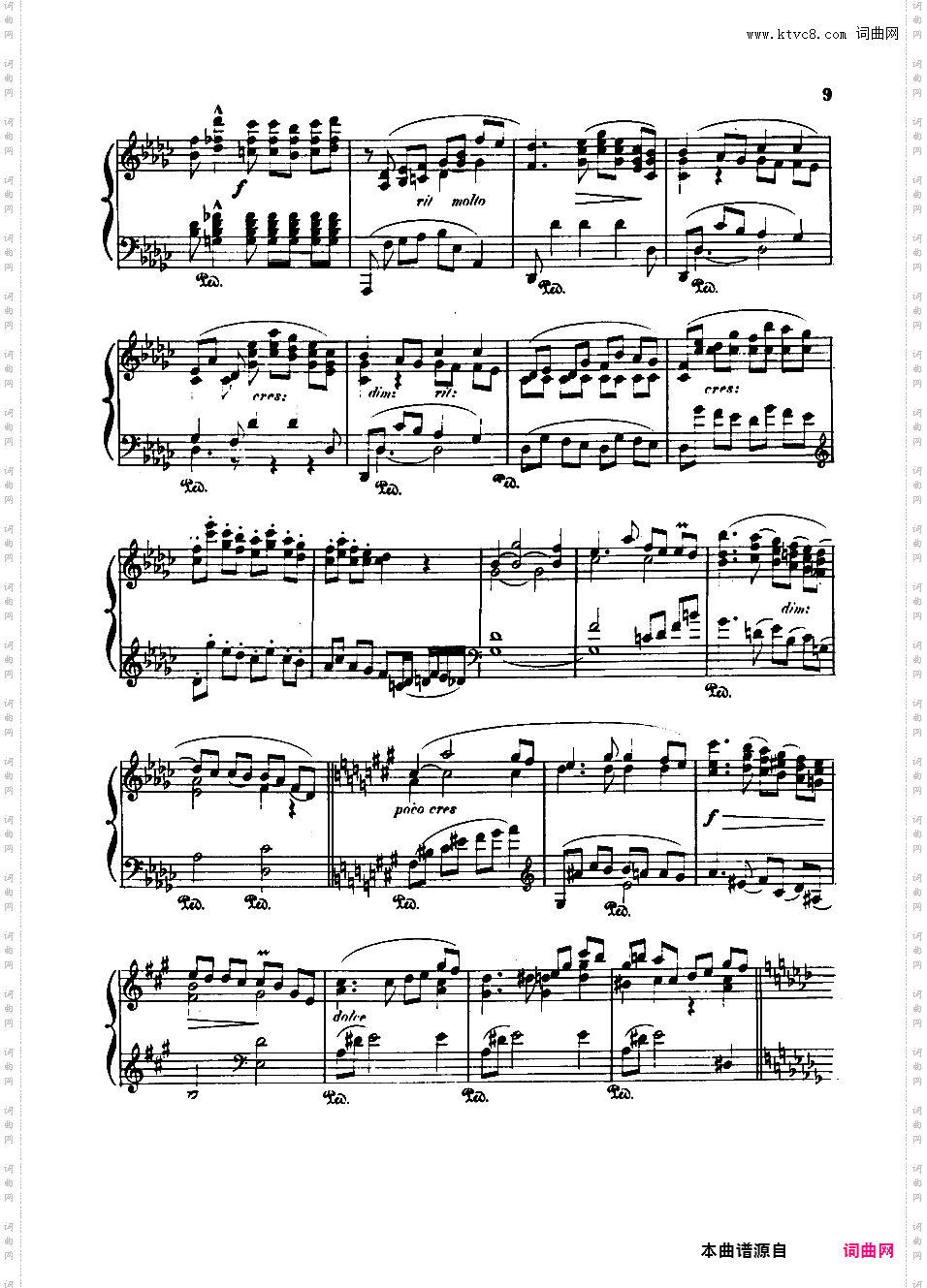 降G大调第五钢琴奏鸣曲 Piano Sonata No·5 in G-flat Major Op·82