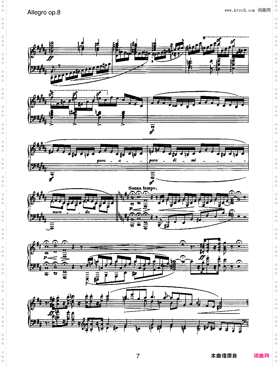 b小调快板 Allegro Op8
