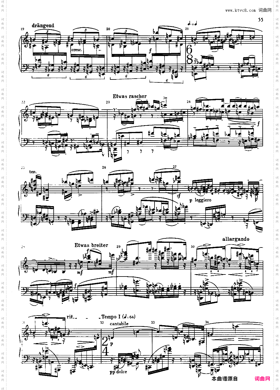 钢琴曲 Pieces for Piano Op·33Schonberg op33b Klavierstuck