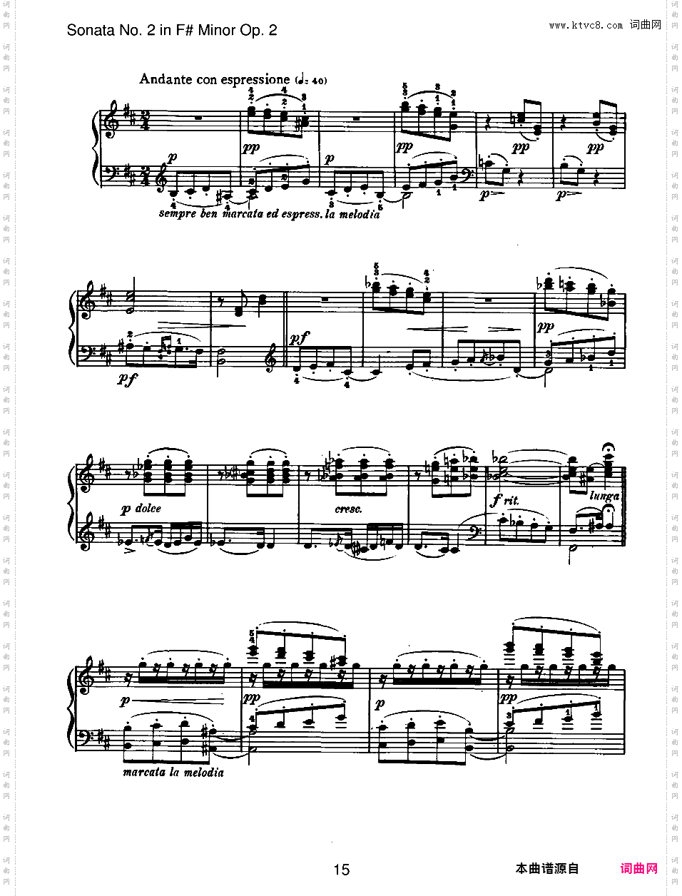 升f小调第二钢琴奏鸣曲 Piano Sonata No·2 in f# Minor Op·2