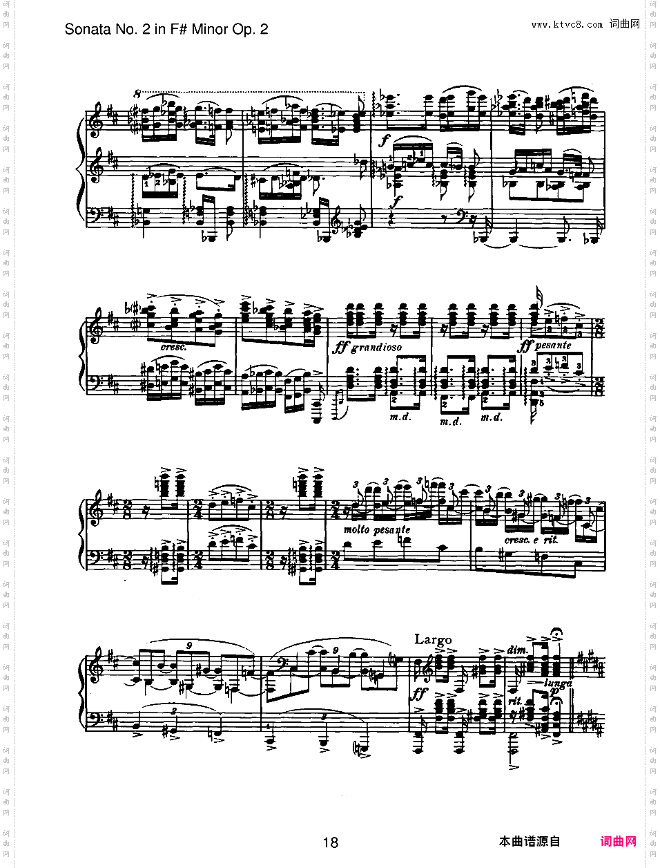 升f小调第二钢琴奏鸣曲 Piano Sonata No·2 in f# Minor Op·2