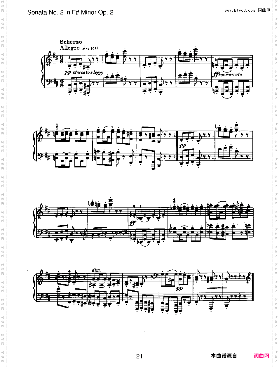 升f小调第二钢琴奏鸣曲 Piano Sonata No·2 in f# Minor Op·2