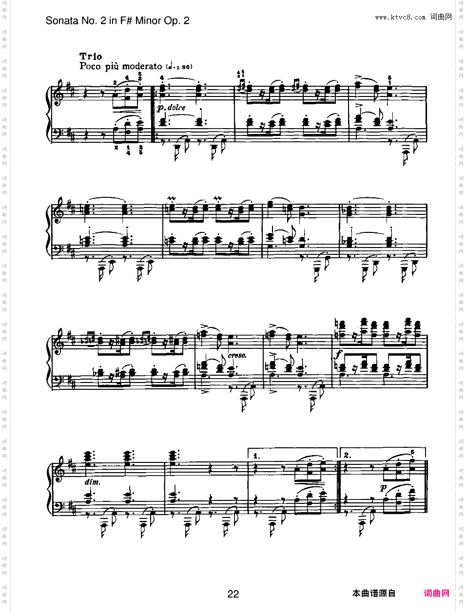 升f小调第二钢琴奏鸣曲 Piano Sonata No·2 in f# Minor Op·2