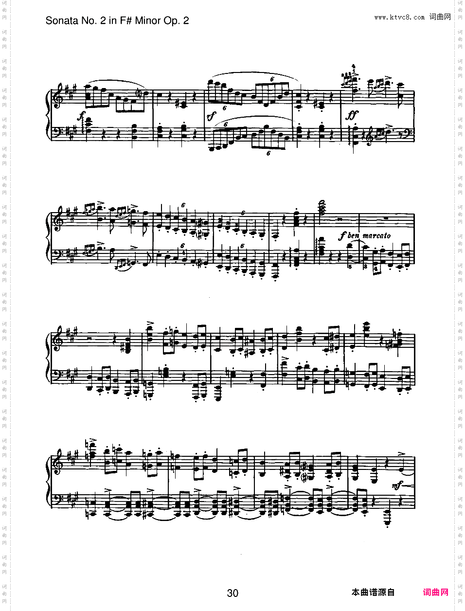 升f小调第二钢琴奏鸣曲 Piano Sonata No·2 in f# Minor Op·2