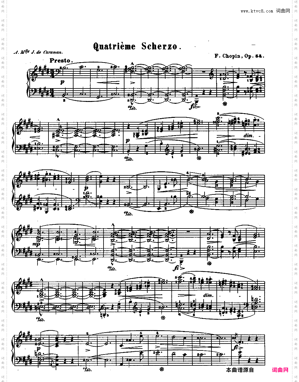 E大调第四谐谑曲 Op·54Chopin op54 Scherzo in E alt版本一