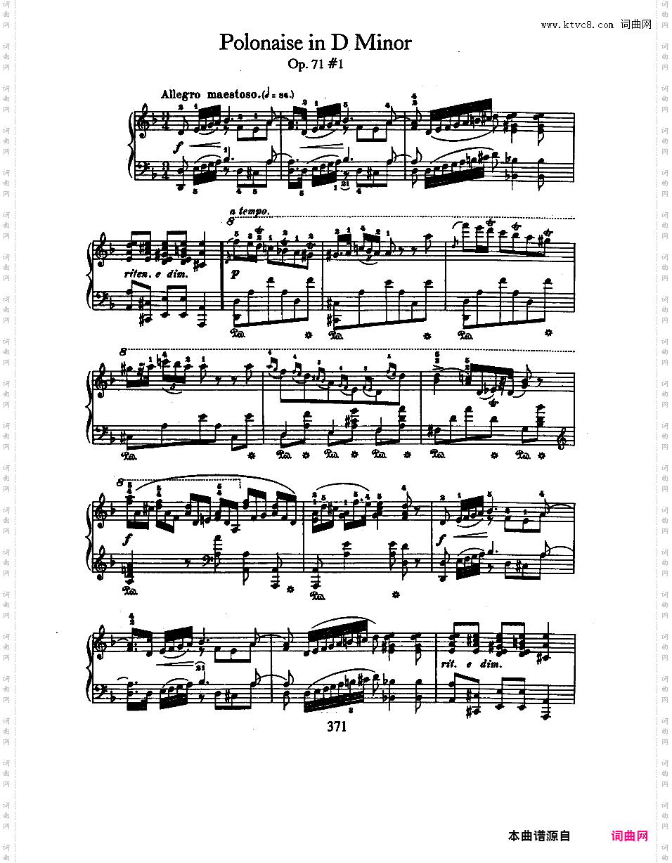 3首波兰舞曲 Op·71
