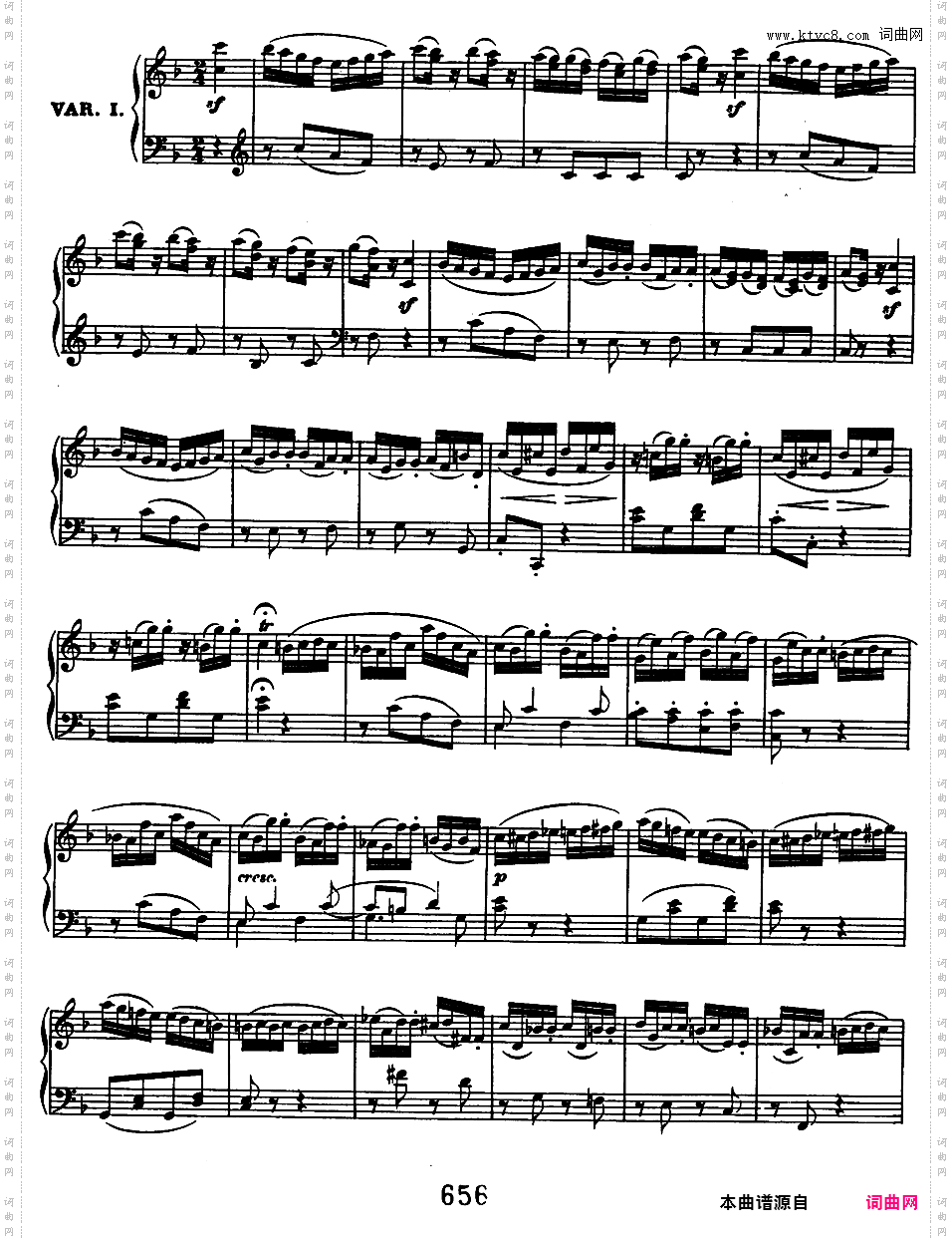 维特四重唱主题变奏曲 WoO 75