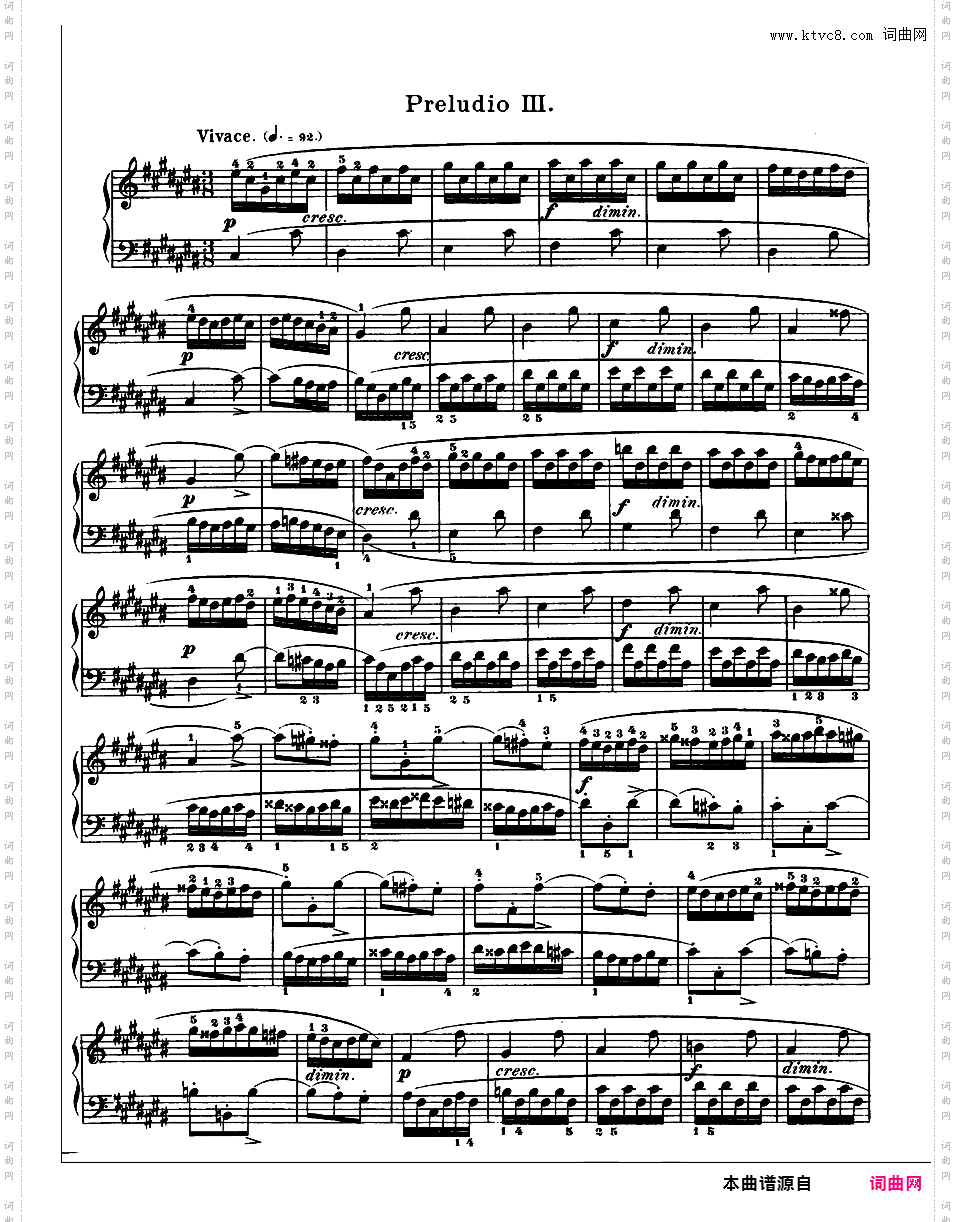 《平均律钢琴曲集第一卷》The Well Tempered ClavierPrelude & Fugue 03