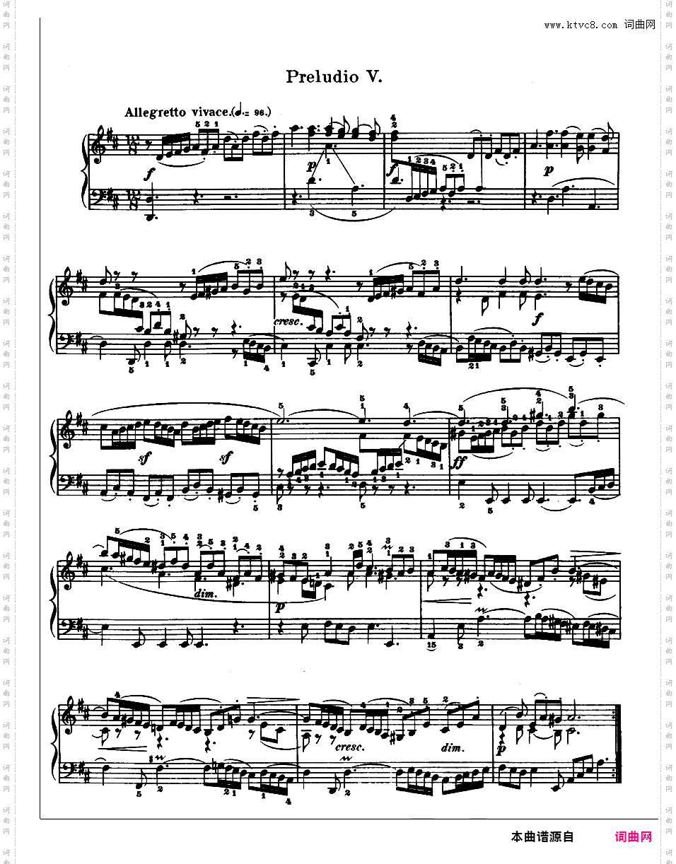 《平均律钢琴曲集第二卷》The Well Tempered ClavierPrelude & Fugue 05