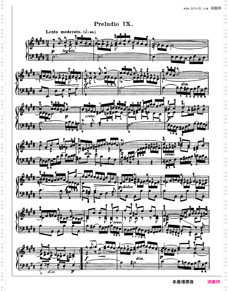 《平均律钢琴曲集第二卷》The Well Tempered ClavierPrelude & Fugue 09
