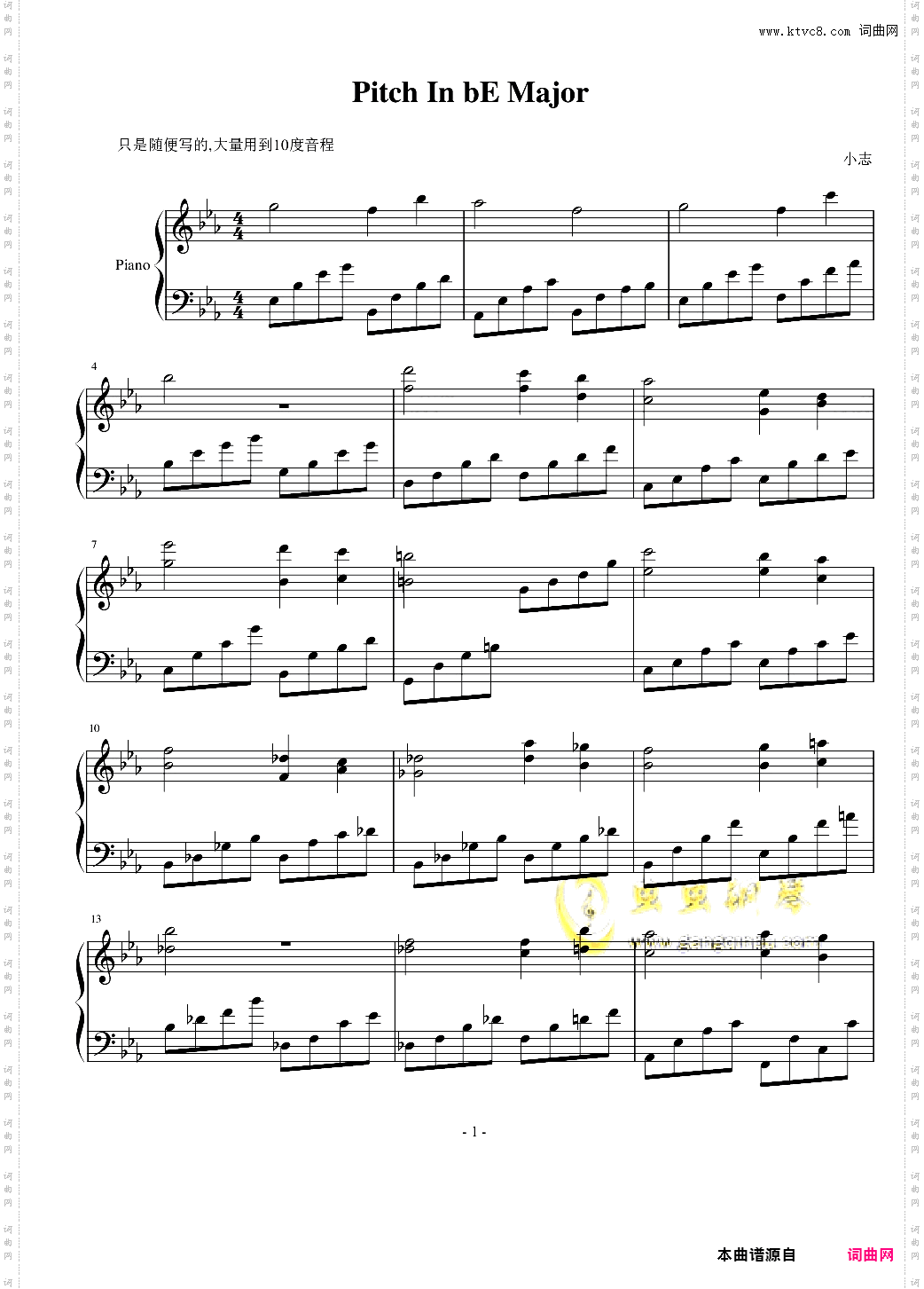 Pitch In bE Major