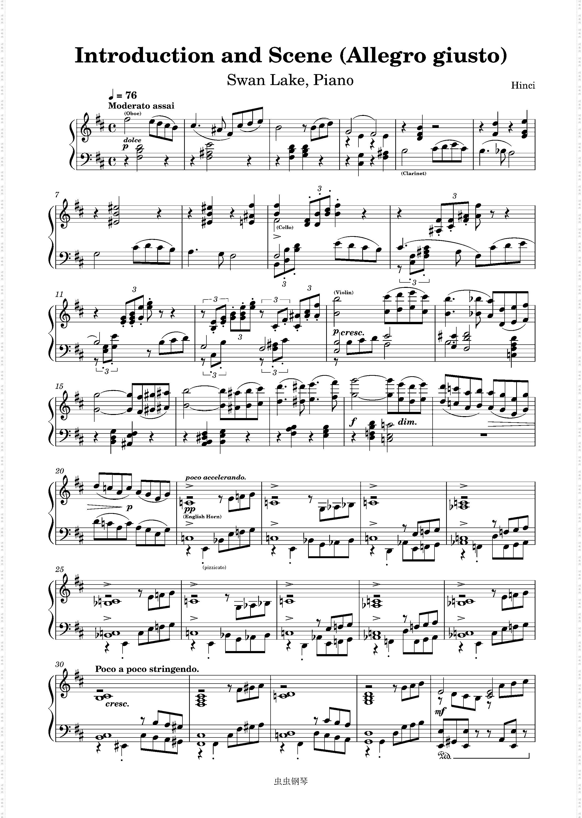 Swan Lake, Introduction and Scene Solo