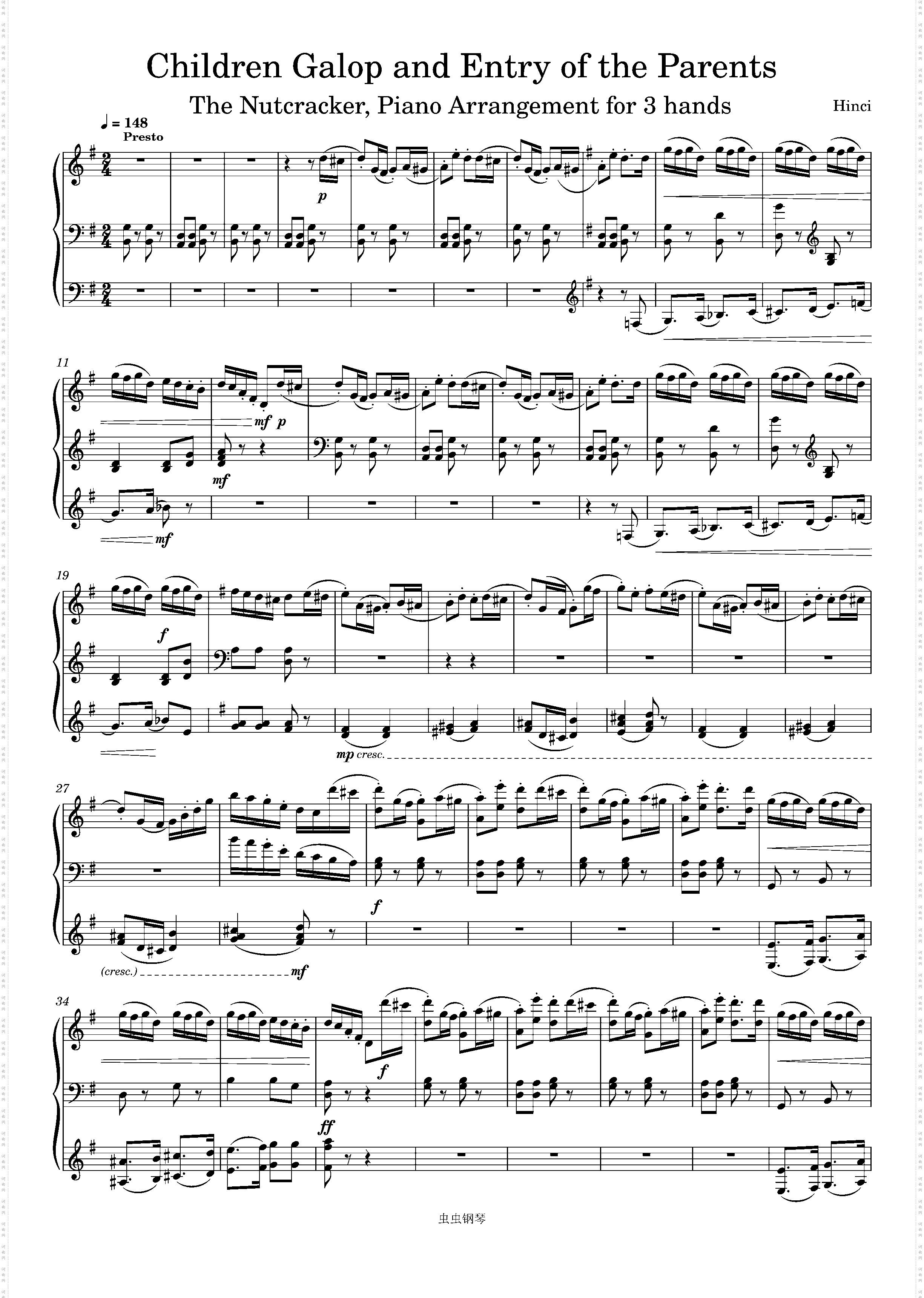 The Nutcracker, 3· Children Gallop and Entry of the parents Piano