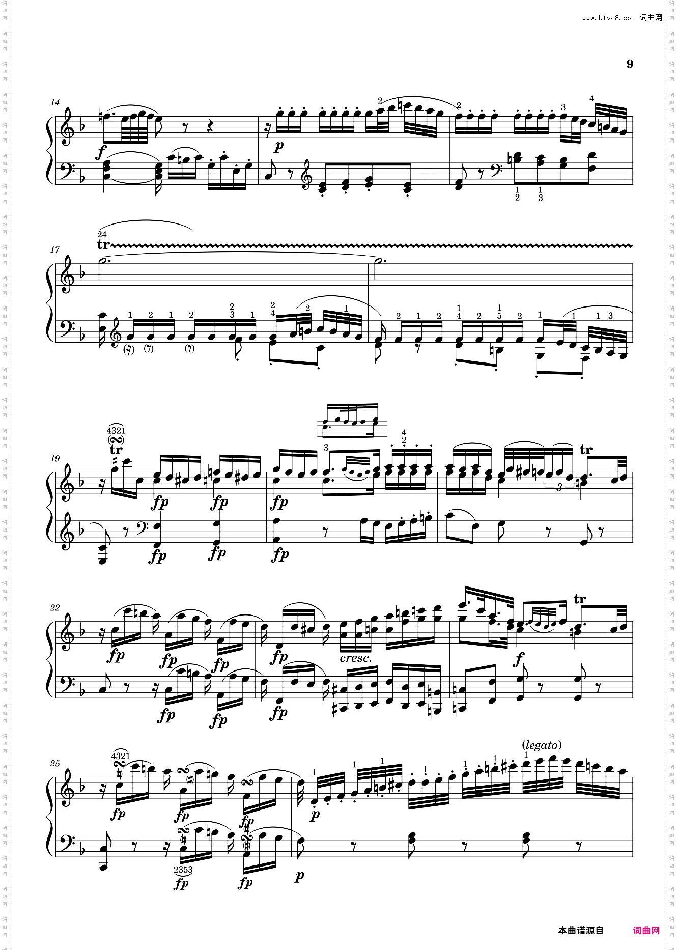 K·310第二乐章 莫扎特