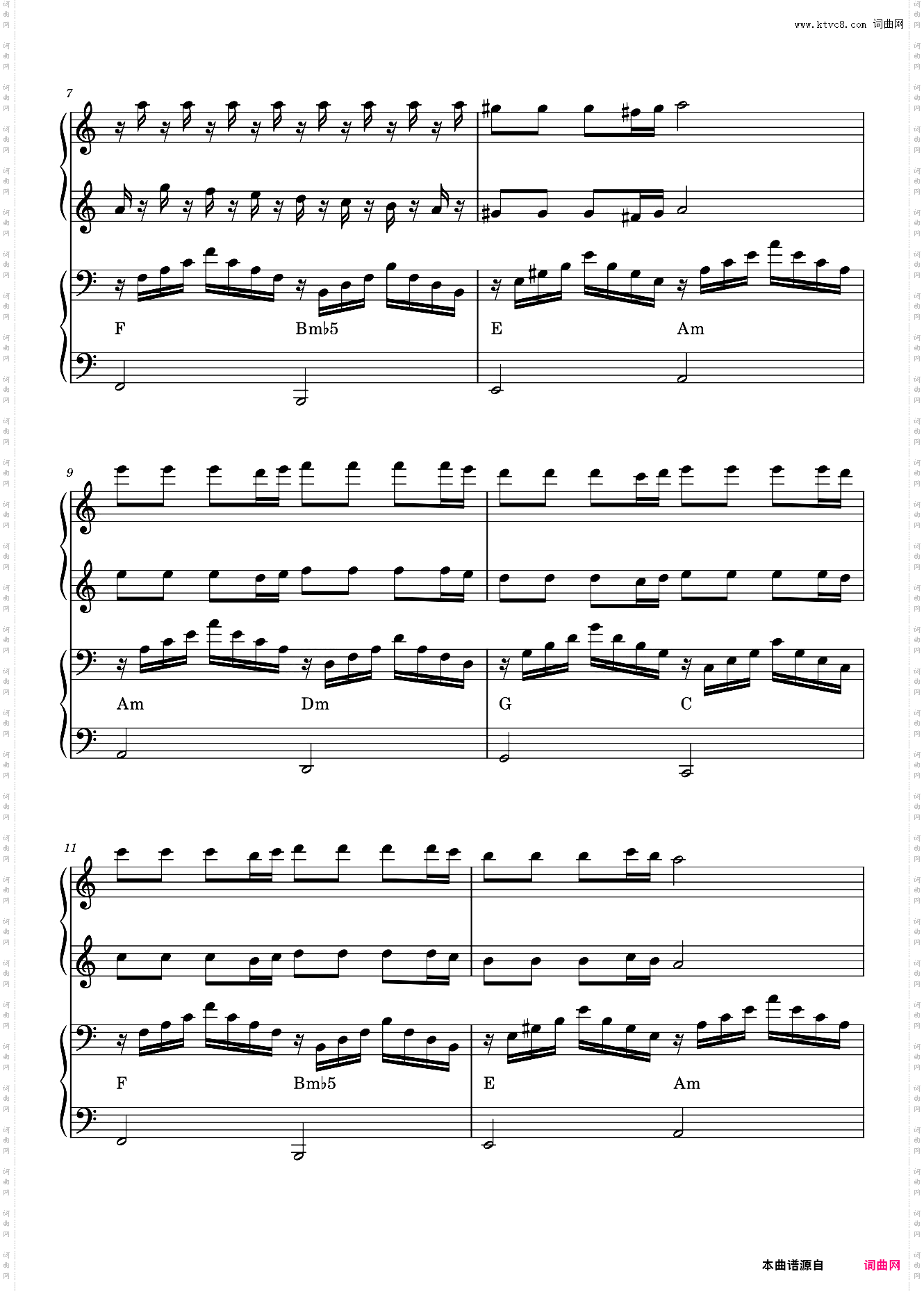 《帕萨卡利亚》Passacaglia 帕萨卡里亚钢琴谱【四手联弹】