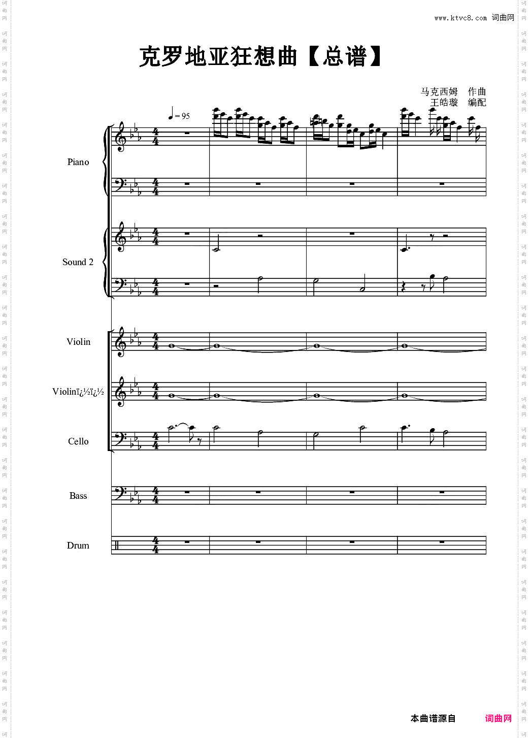 克罗地亚狂想曲【总谱】