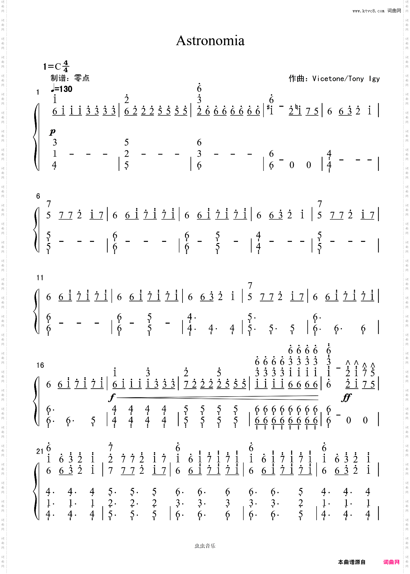 Astronomia黑人抬棺BGM-钢琴简谱