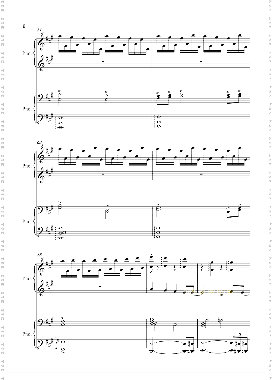 犬夜叉第三季片尾曲-Dearest for Piano Four Hands