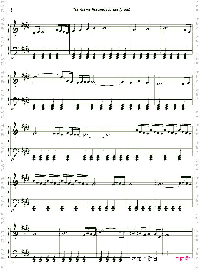 the nature seasons prelude piano