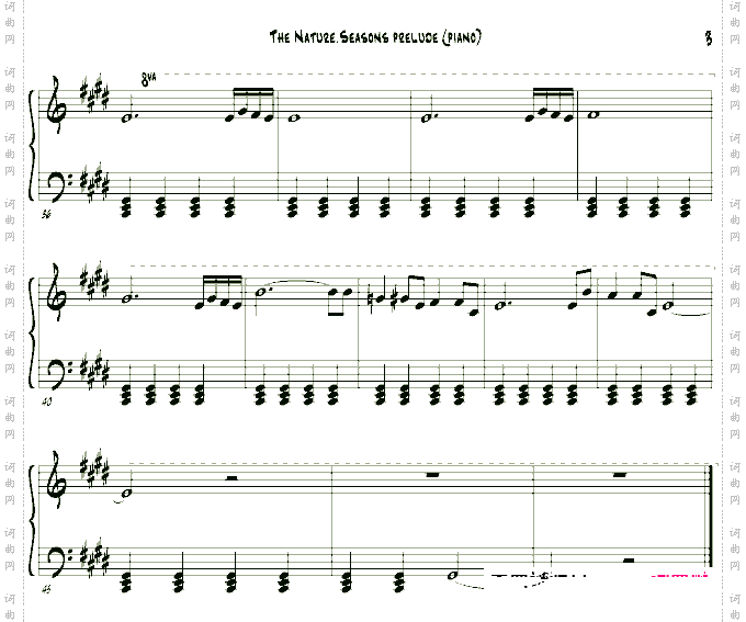 the nature seasons prelude piano