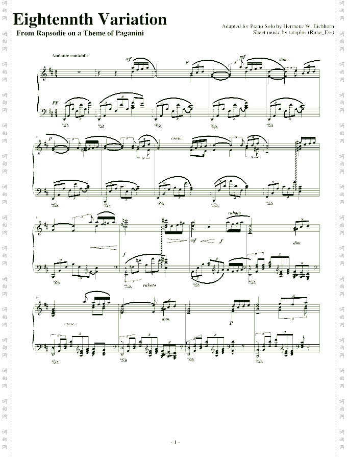 帕格尼尼主題变奏曲XVIII
