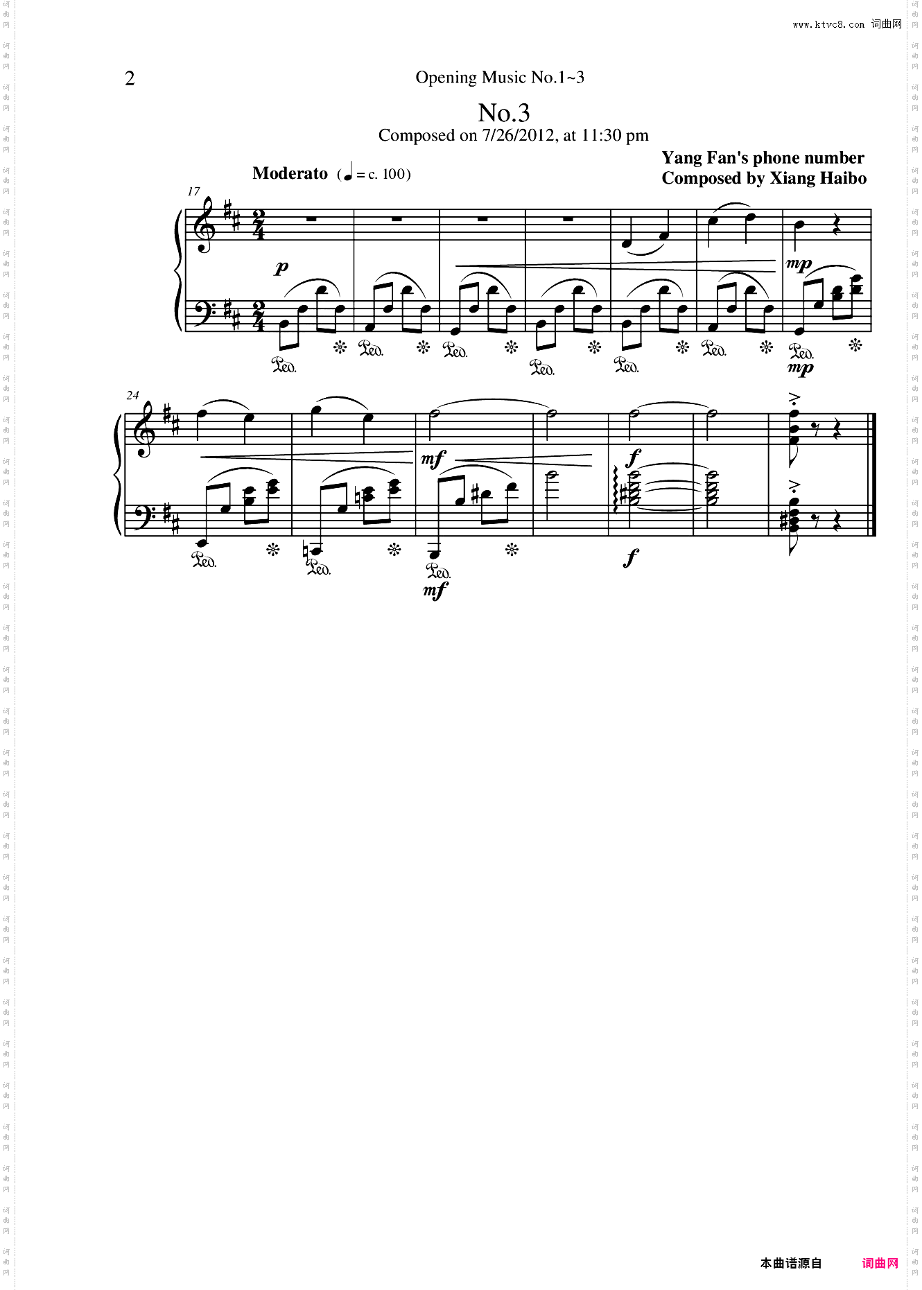 Opening Music No·1~3: 致流行追梦人