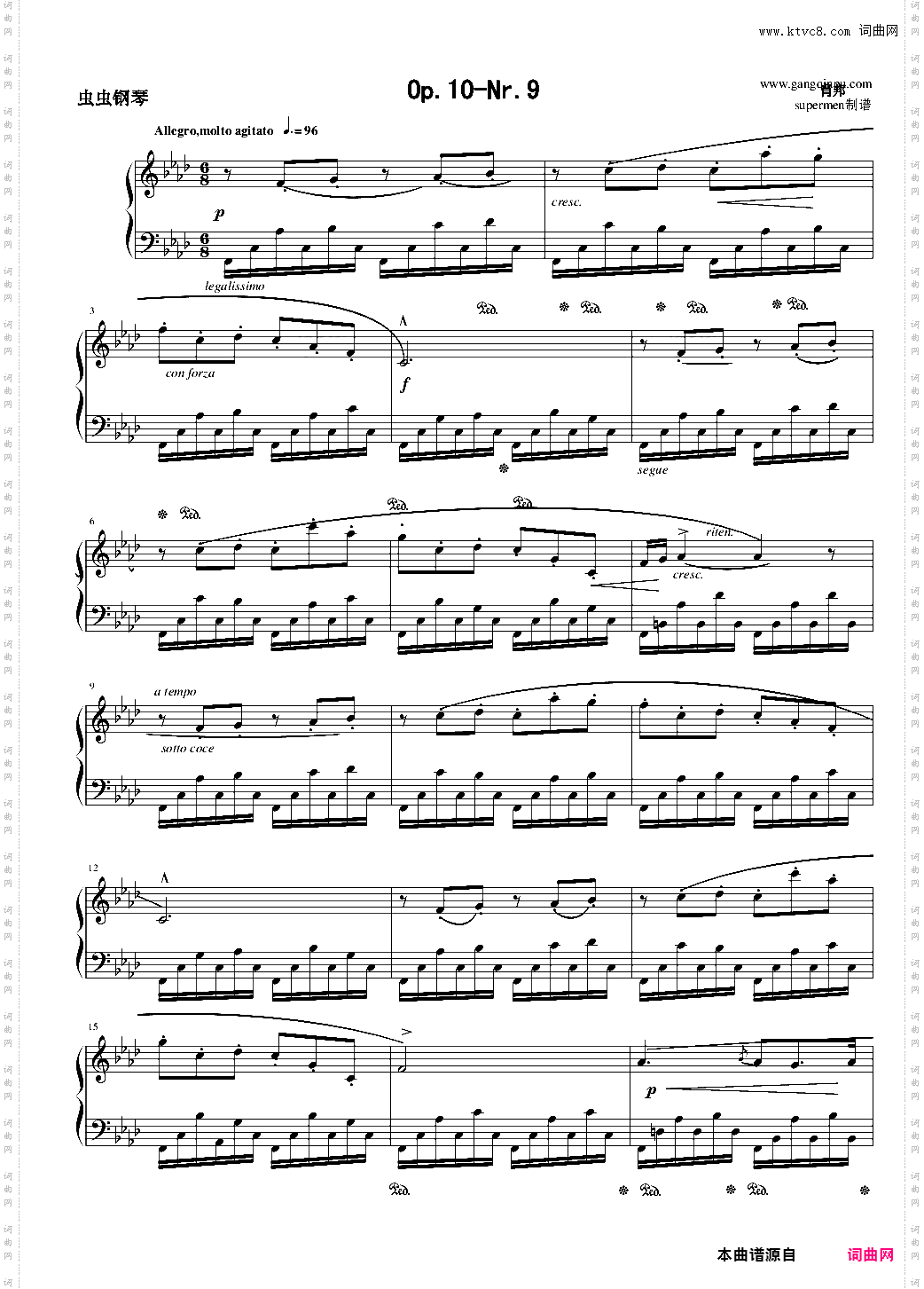 肖邦练习曲Op10—-Nr9