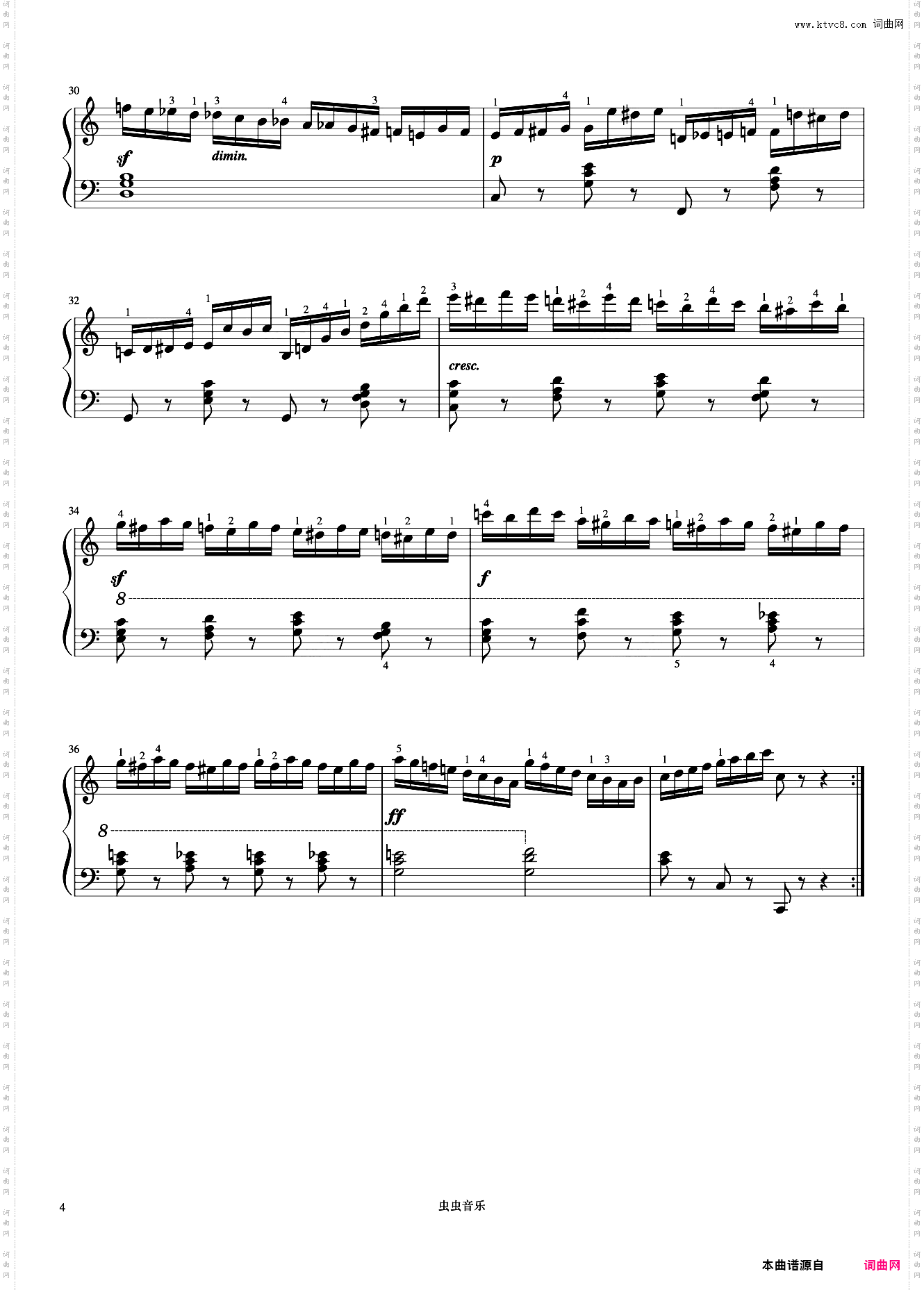 6级 练习曲 Op·299 No·15《中央院钢琴考级曲目 1-6级》