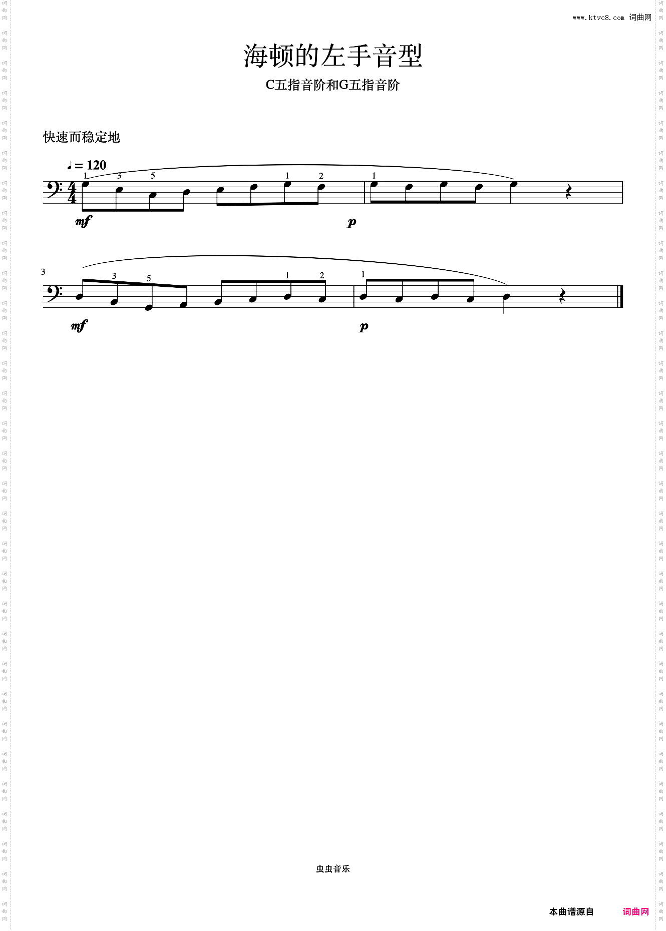 单元二 海顿的左手音型《菲伯尔钢琴基础教程 第3级 技巧和演奏》