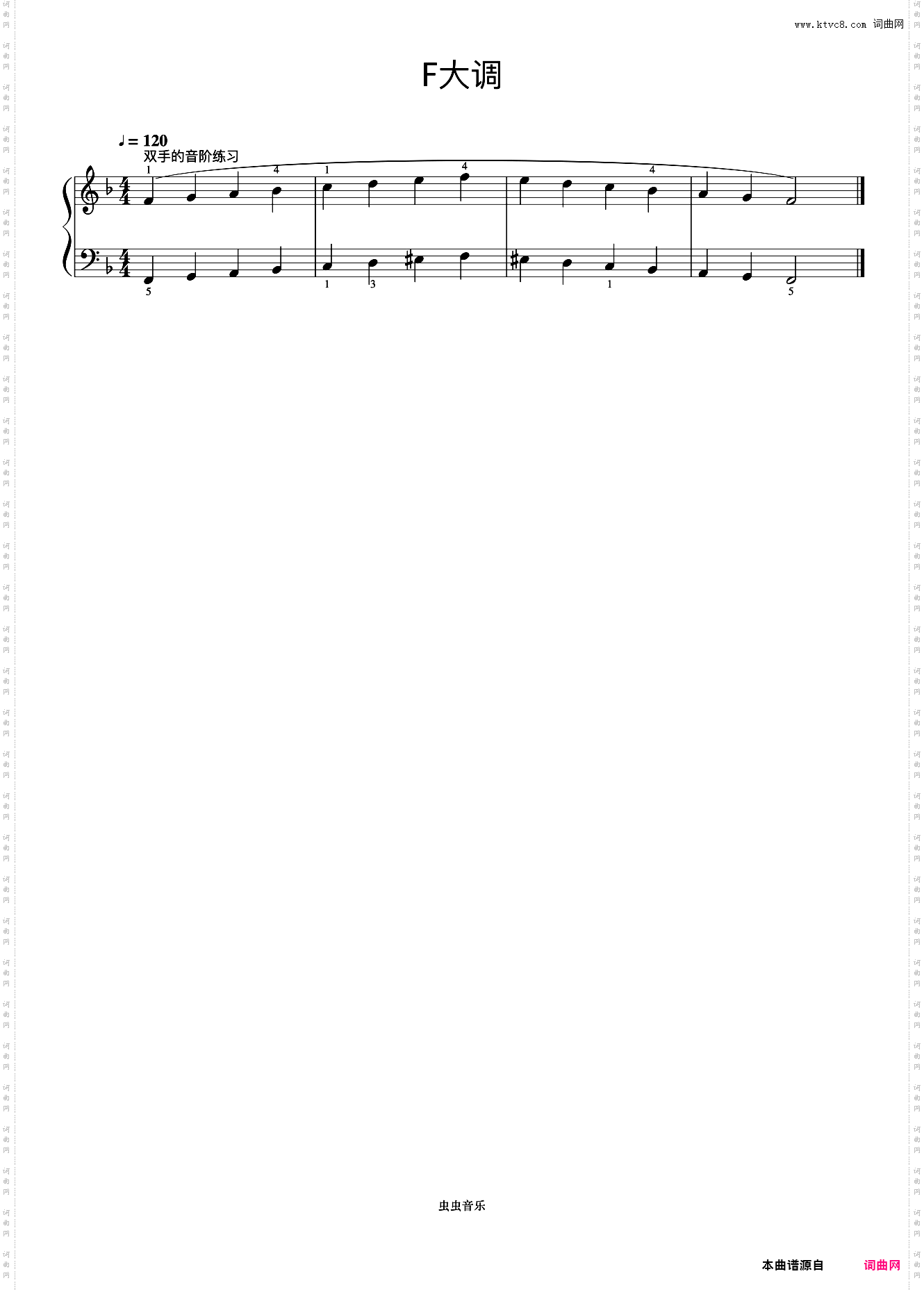 F大调 双手的音阶练习《手指训练操》