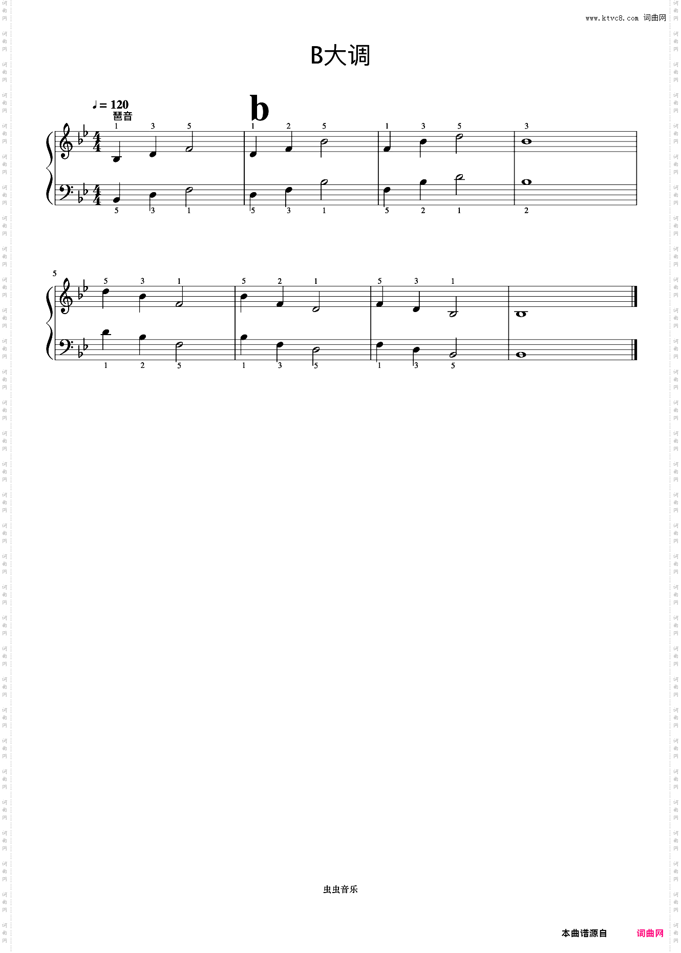 bB大调 琶音《手指训练操》