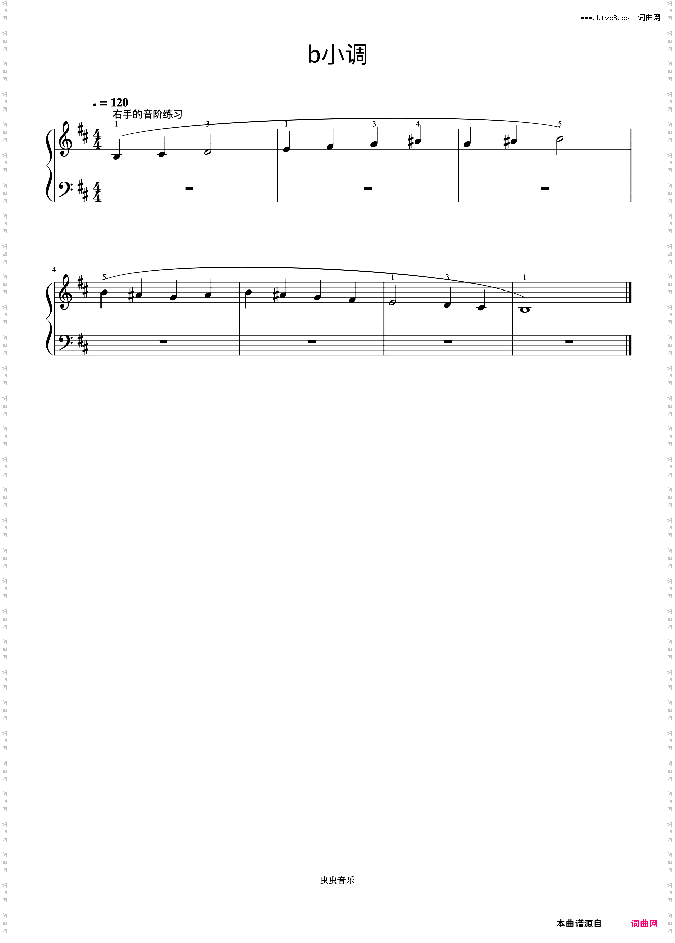 b小调 右手的音阶练习《手指训练操》