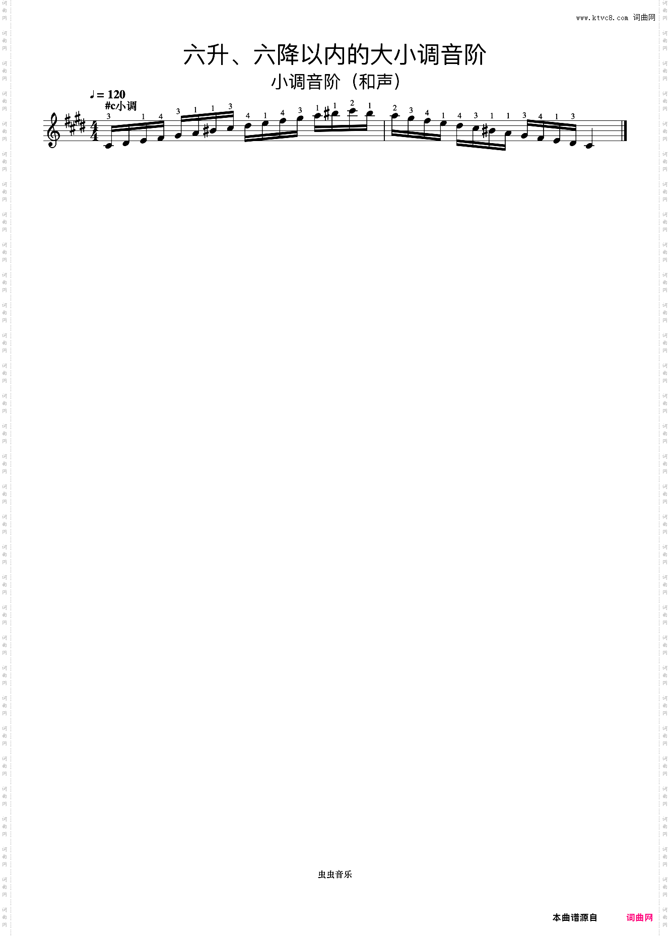 六升、六降以内的大小调音阶18《什密特钢琴手指练习》