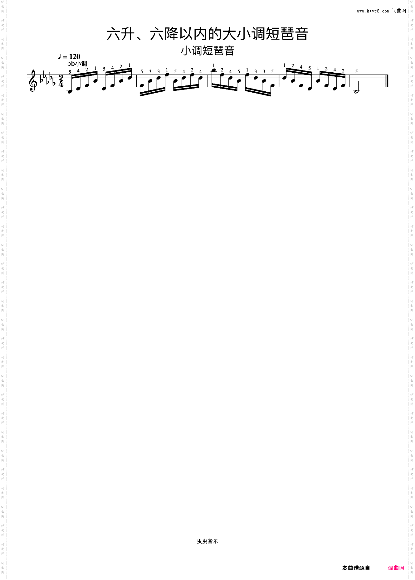 六升、六降以内的大小调短琶音22《什密特钢琴手指练习》