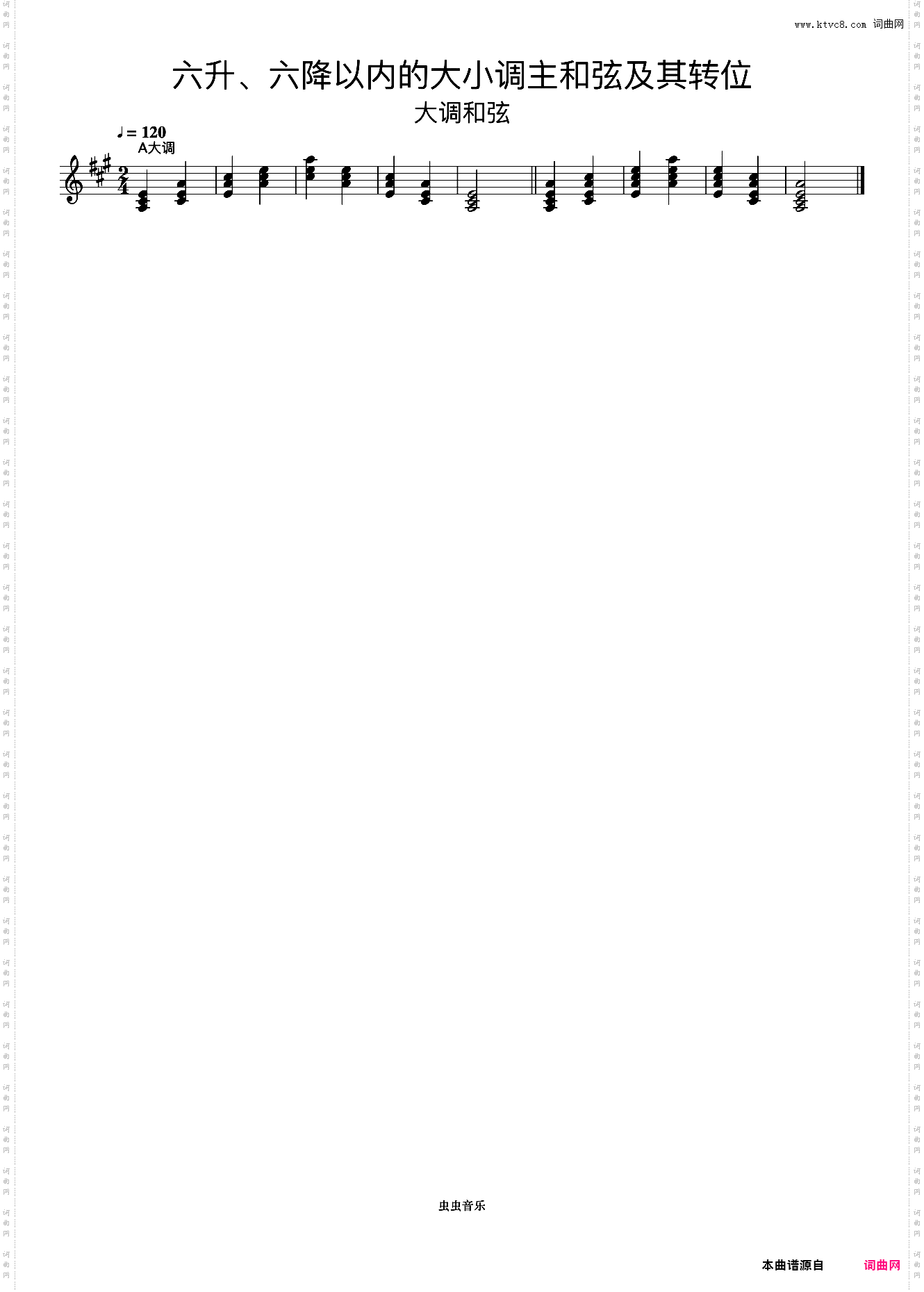 六升、六降以内的大小调主和弦及其转位04《什密特钢琴手指练习》