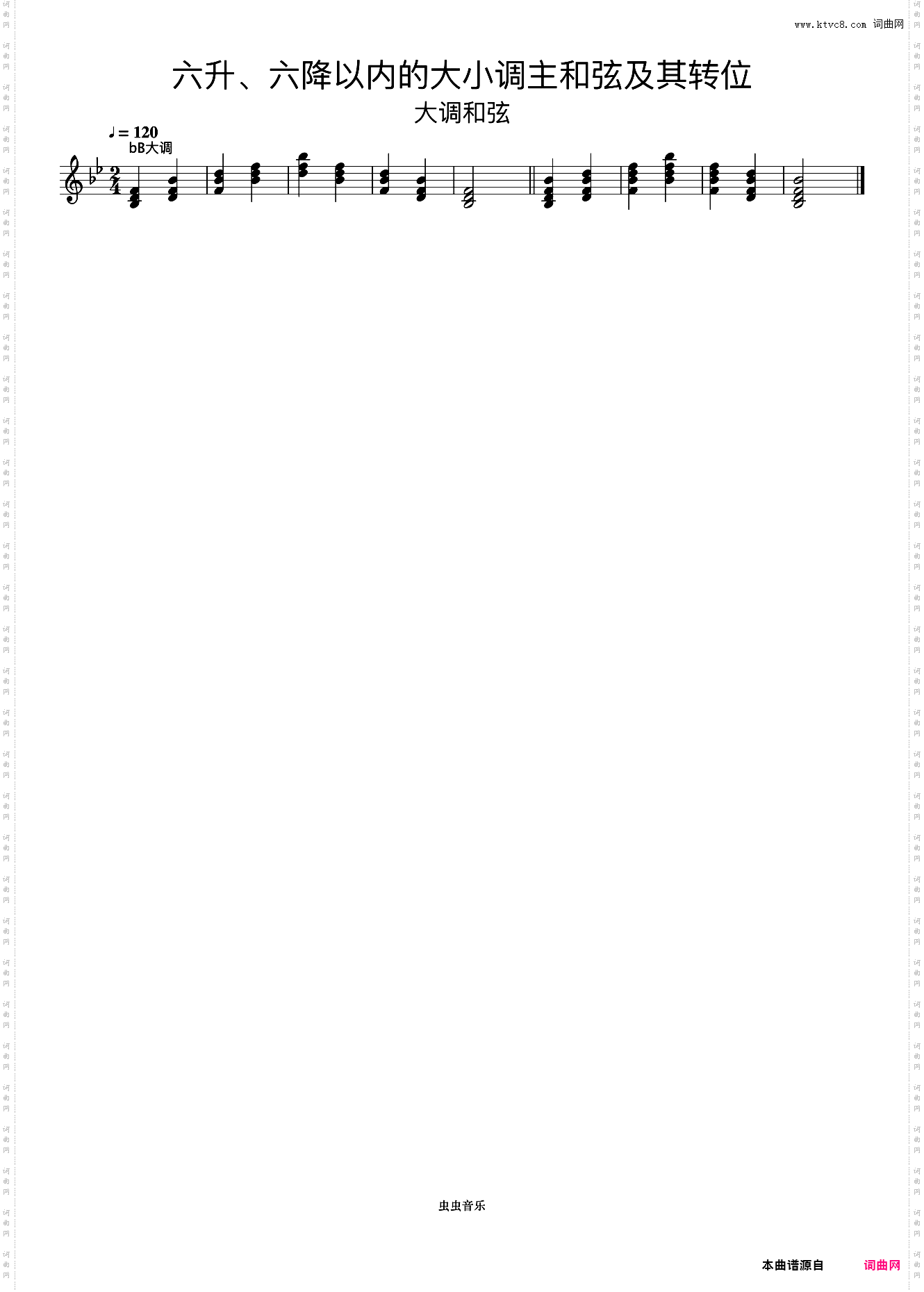 六升、六降以内的大小调主和弦及其转位12《什密特钢琴手指练习》