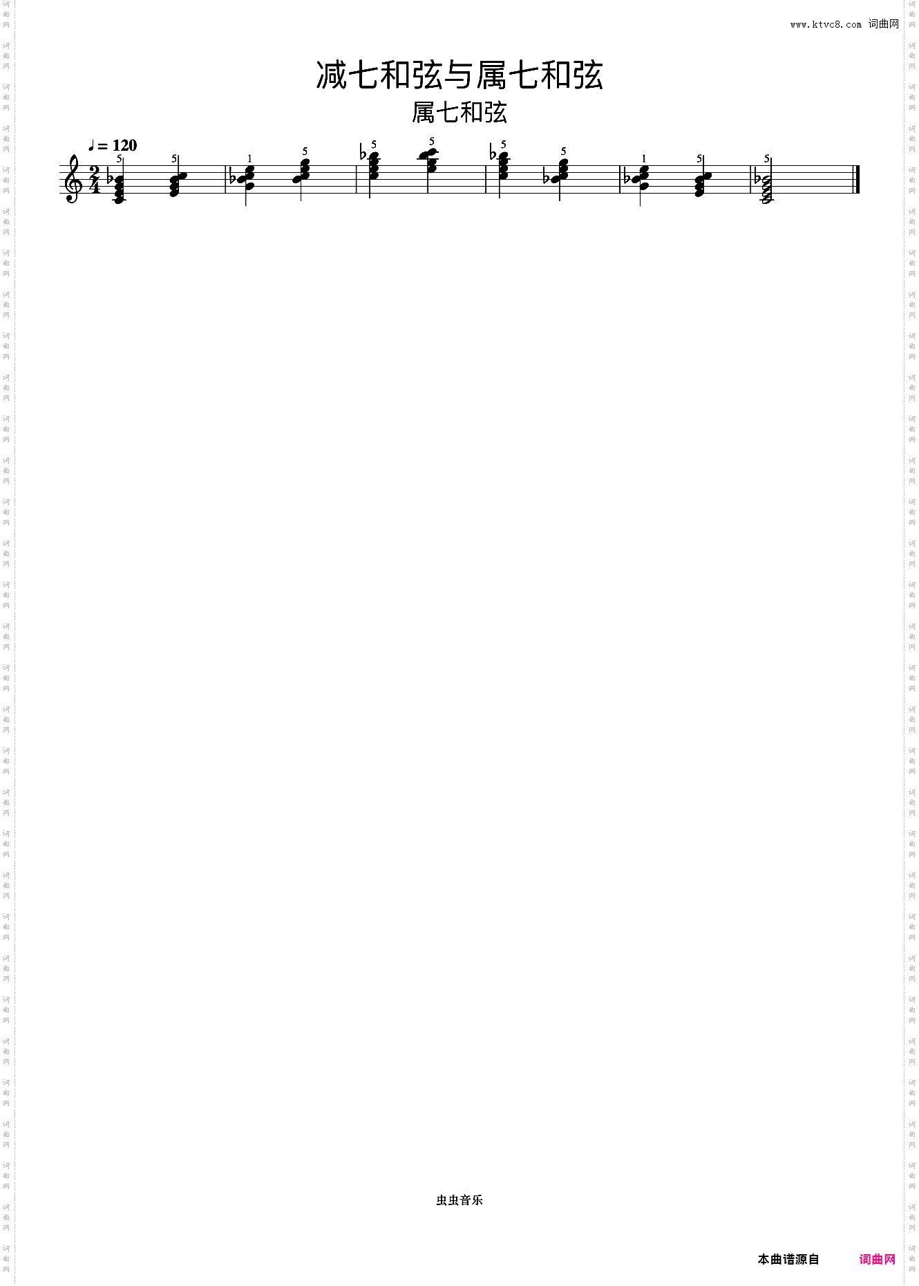 减七和弦与属七和弦13《什密特钢琴手指练习》