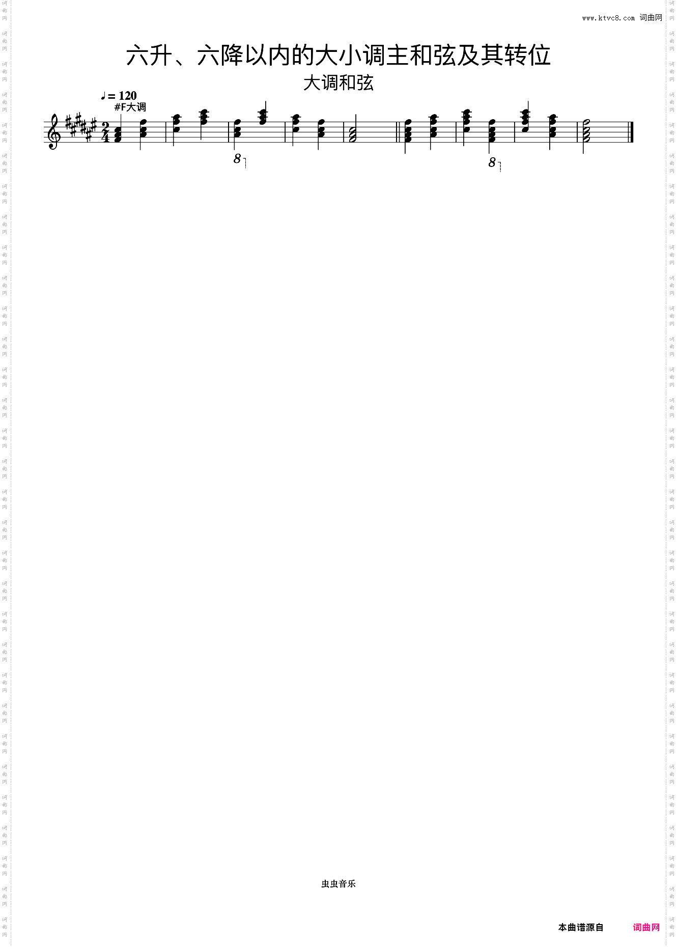 六升、六降以内的大小调主和弦及其转位07《什密特钢琴手指练习》