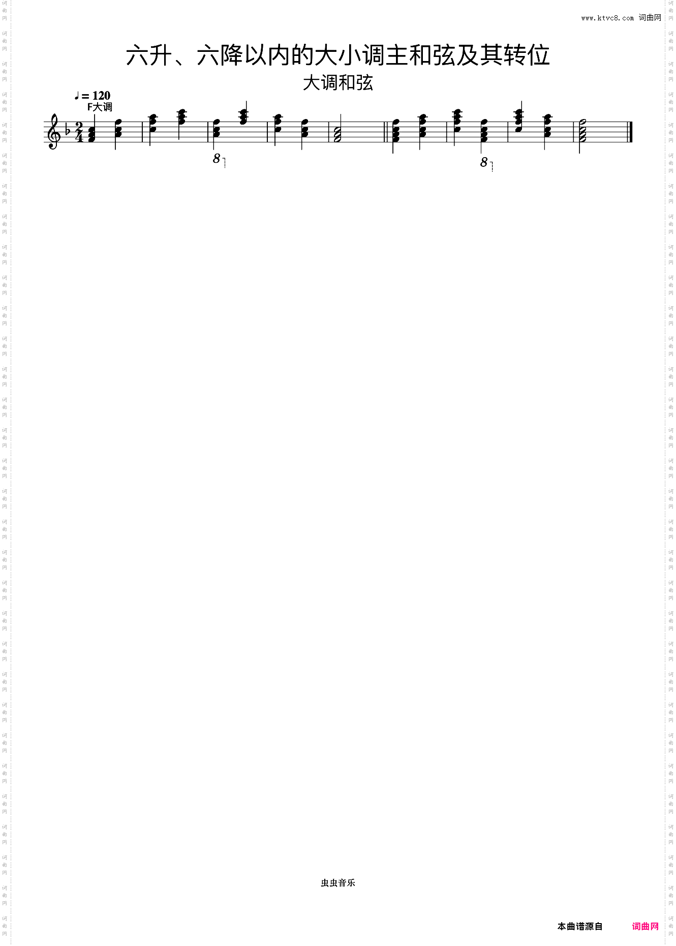 六升、六降以内的大小调主和弦及其转位13《什密特钢琴手指练习》