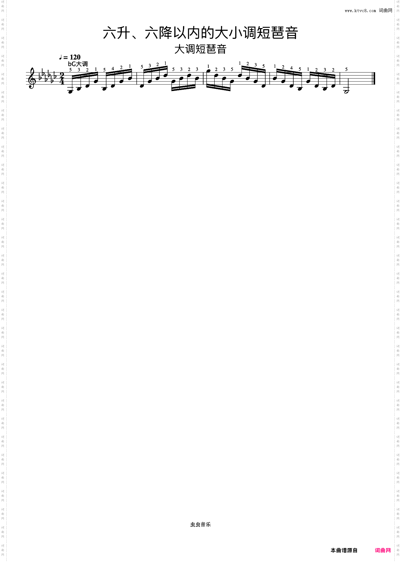 六升、六降以内的大小调短琶音08《什密特钢琴手指练习》