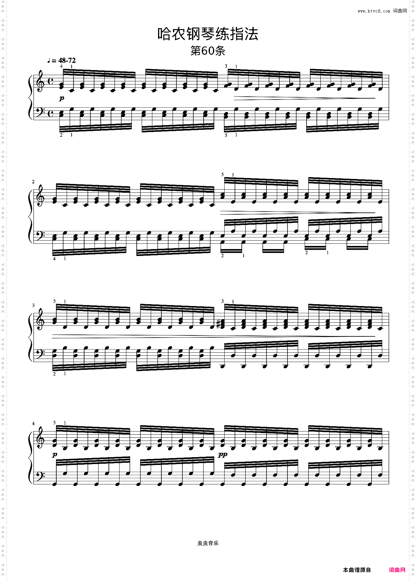 练习60《哈农 钢琴练指法》