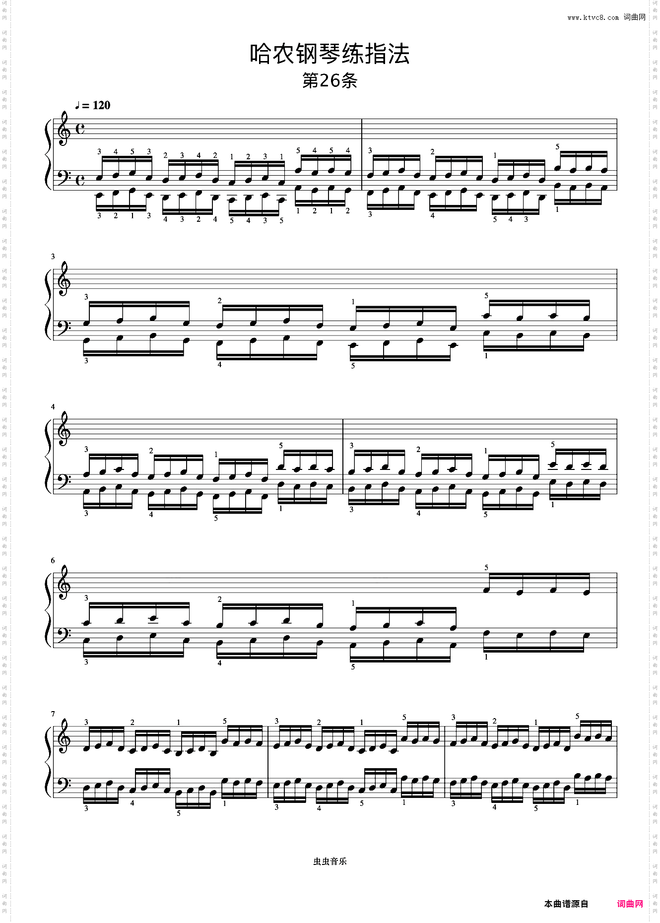 练习26《哈农 钢琴练指法》