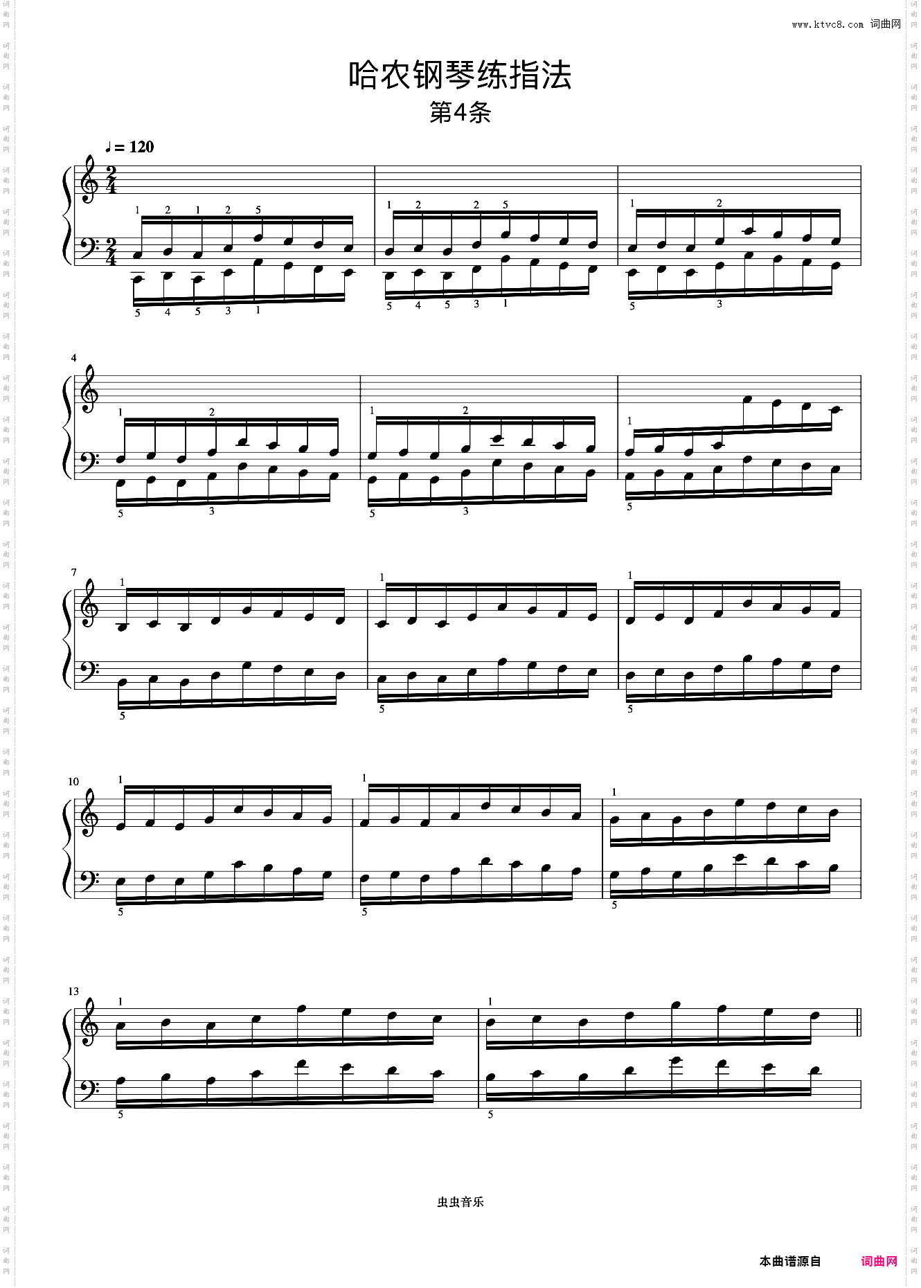 练习4《哈农 钢琴练指法》