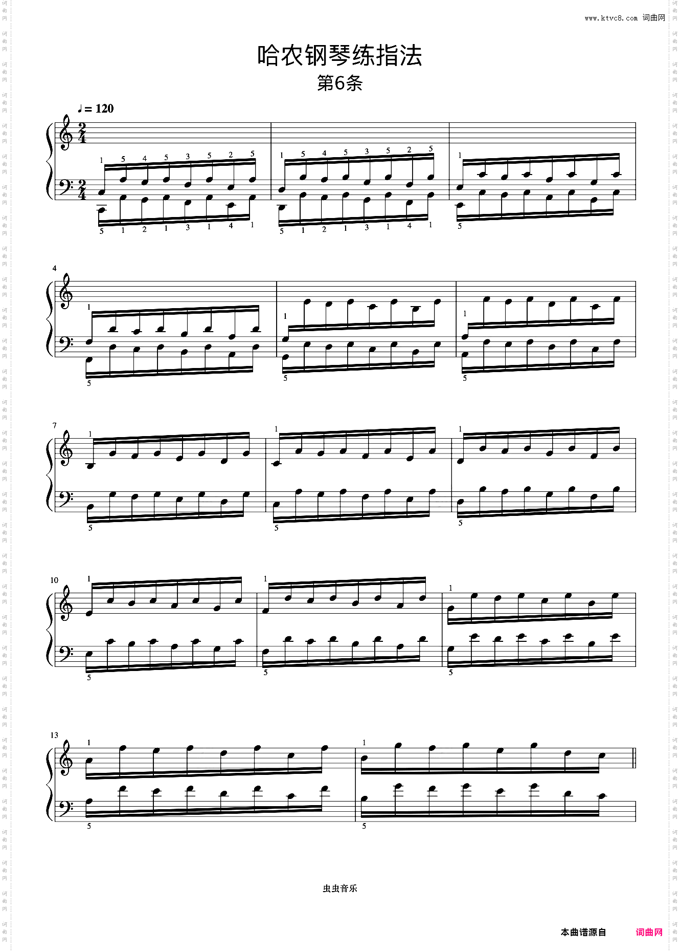 练习6《哈农 钢琴练指法》